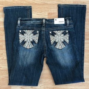 Grace LA Bootcut Blingy Embellished Jeans 9 / 28